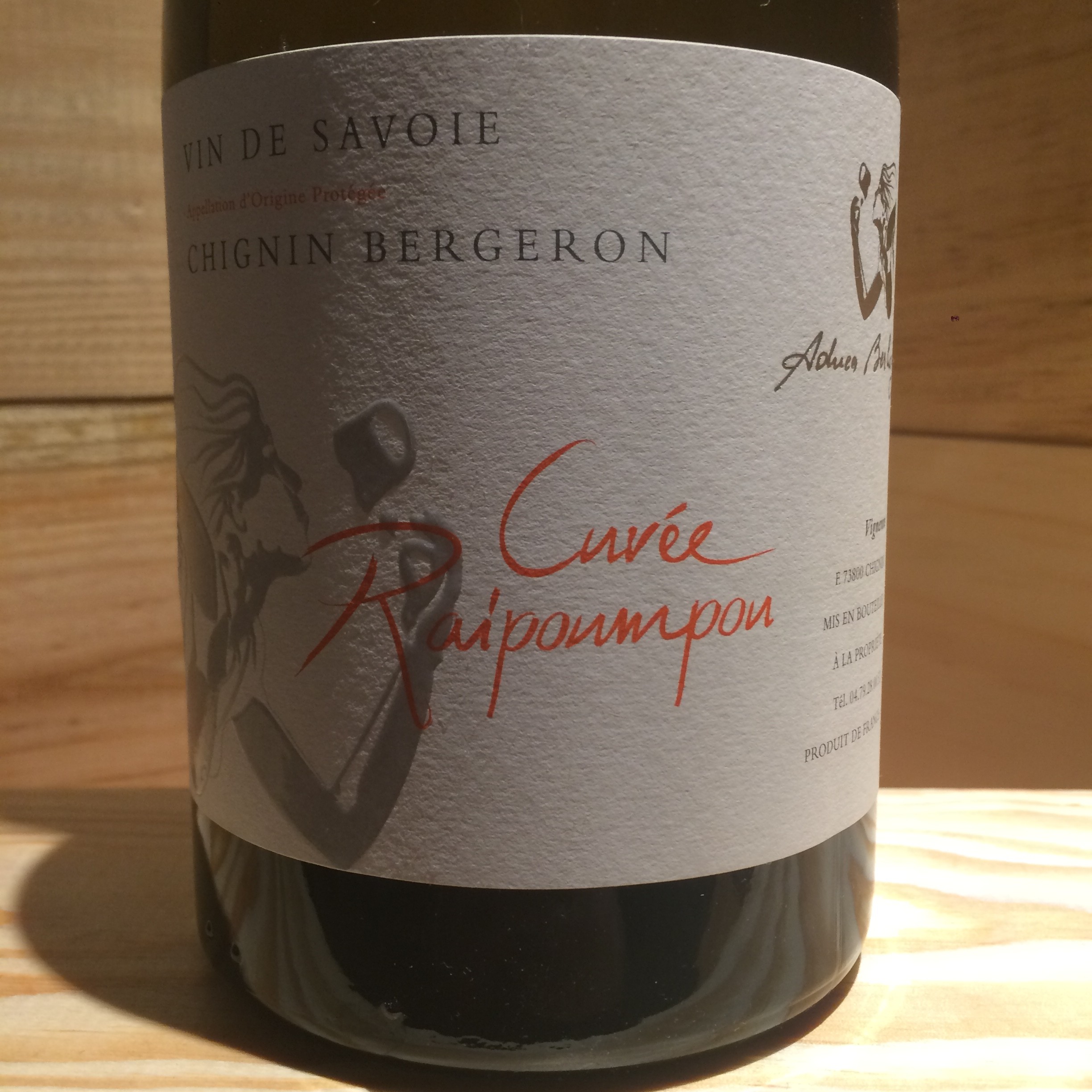 Vin Blanc Savoie Chignin Bergeron Raipoumpou Adrien Berlioz 2018 BIO