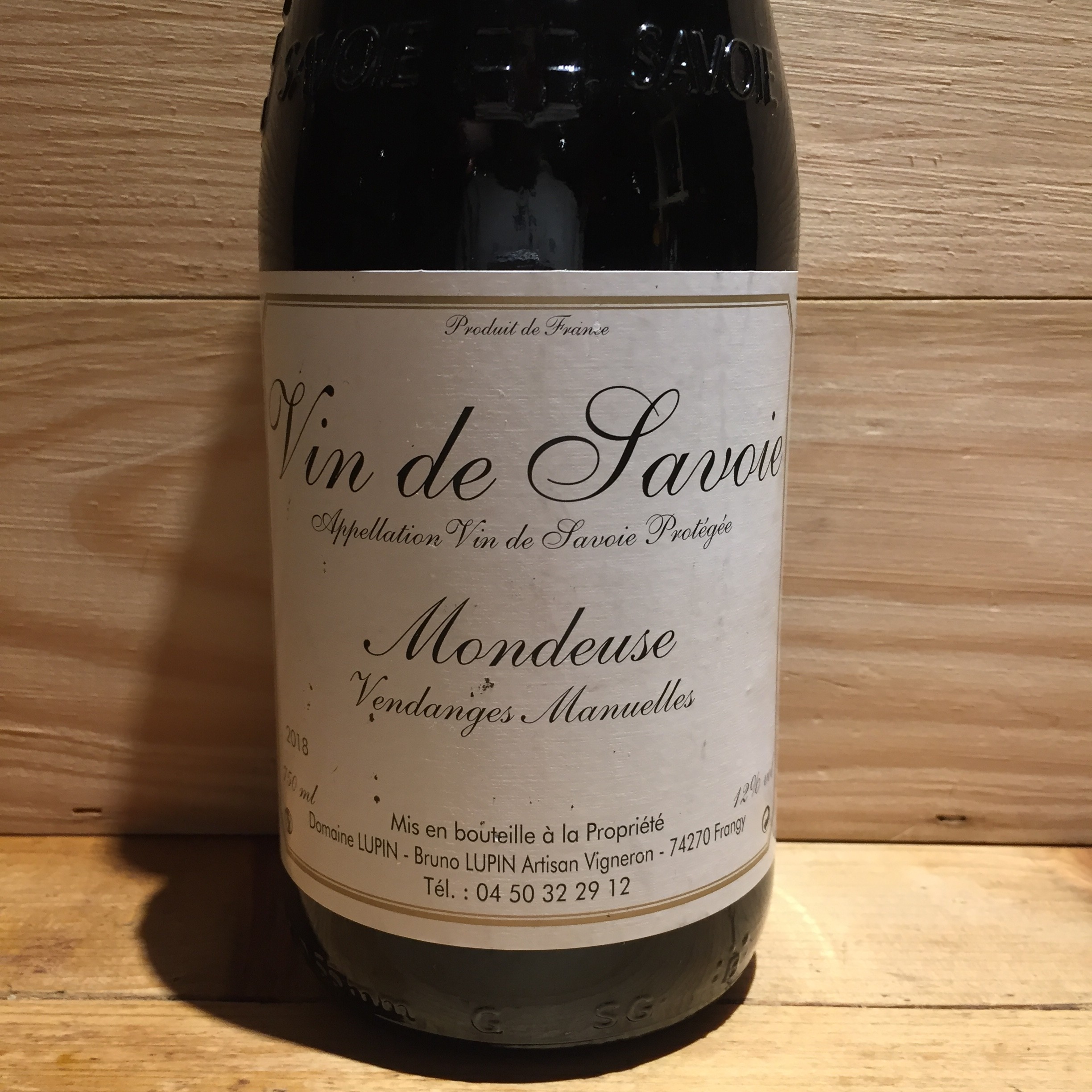 Vin Rouge Savoie Mondeuse Bruno Lupin 2019